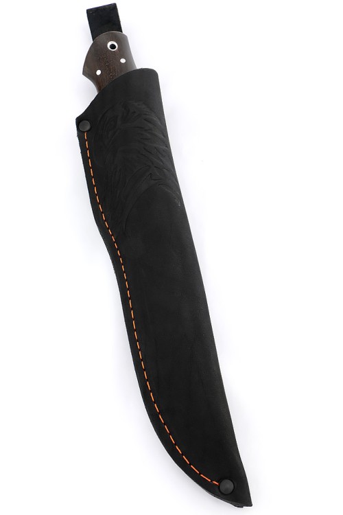 Нож Разделочный сталь кованая 95х18 рукоять карельская береза коричневая, цельнометаллический 