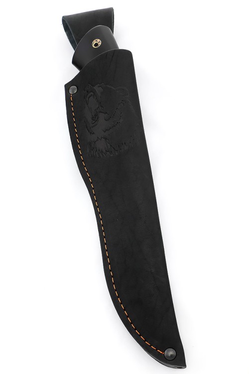 Нож Щучий сталь Elmax рукоять вставка зуб мамонта, черный граб 