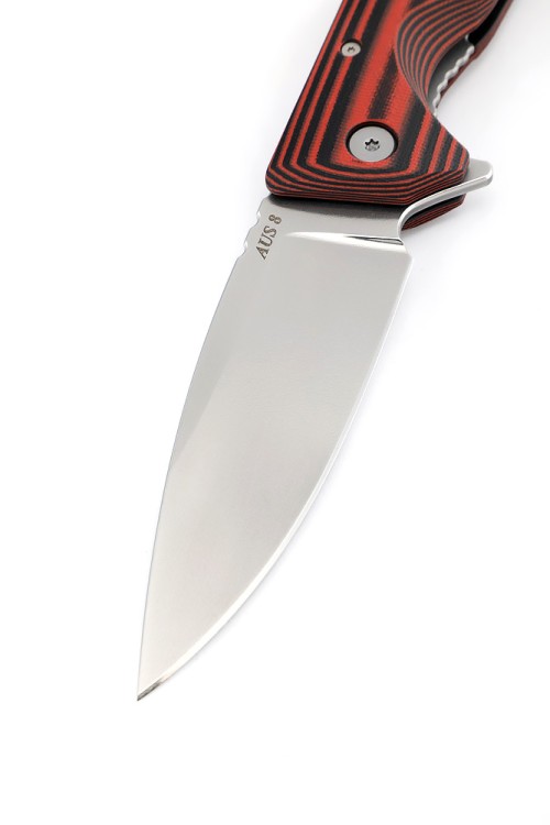 Нож складной Турист AUS8 G10 черно-красная 