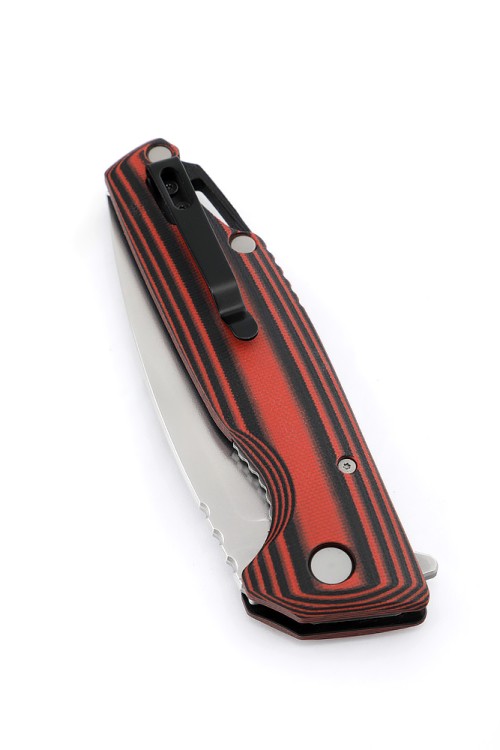 Нож складной Турист AUS8 G10 черно-красная 