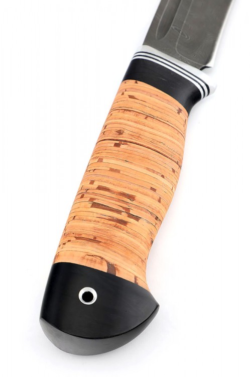 Нож Лось сталь дамаск рукоять береста 