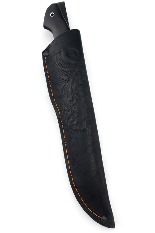 Нож Филейный средний (узкий) сталь кованая 95Х18 рукоять вставка карельская береза, черный граб 