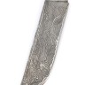 Нож Узбекский-2 дамаск ламинированный, рукоять мельхиор, карельская береза коричневая с инкрустацией 