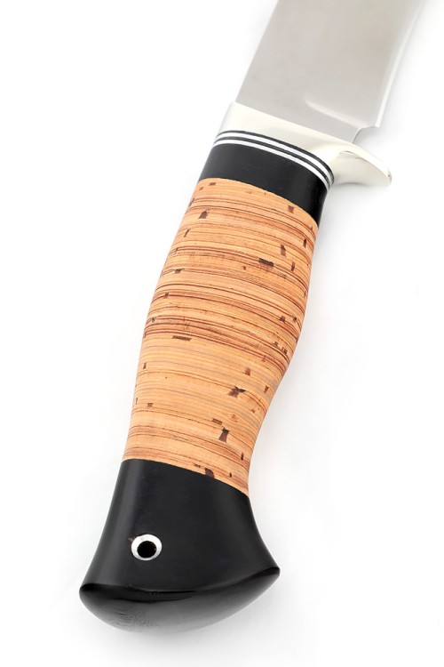 Нож Вятич сталь К340 рукоять мельхиор, береста 