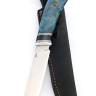Нож Егерь сталь К340 рукоять вставка черный граб, карельская береза синяя 
