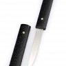 Нож "Сигара" кованая сталь Х12МФ черный граб резной деревянные ножны 