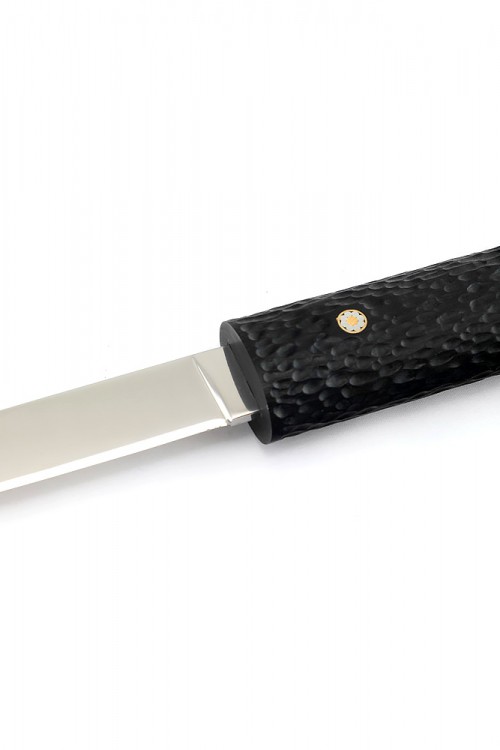 Нож "Сигара" кованая сталь Х12МФ черный граб резной деревянные ножны 