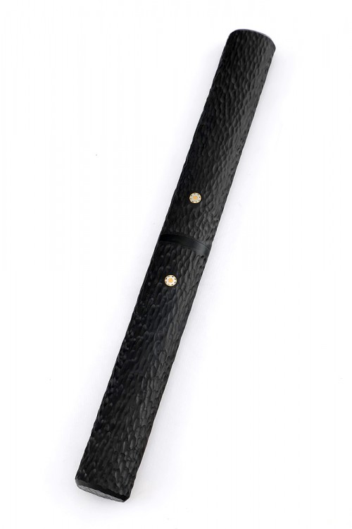 Нож "Сигара" кованая сталь Х12МФ черный граб резной деревянные ножны 