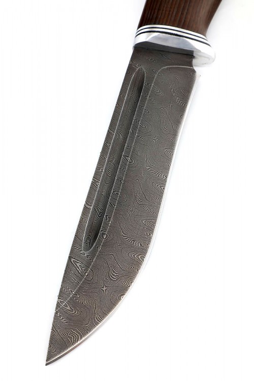 Нож Лось сталь дамаск рукоять ясень термоциклированный 