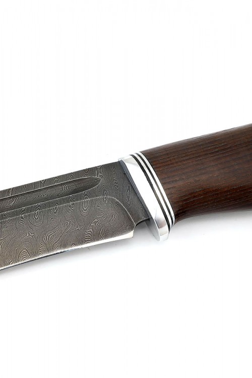 Нож Лось сталь дамаск рукоять ясень термоциклированный 