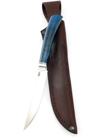 Нож для стейков сталь кованая 95Х18 рукоять карельская береза синяя
