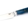 Нож для стейков сталь кованая 95Х18 рукоять карельская береза синяя 