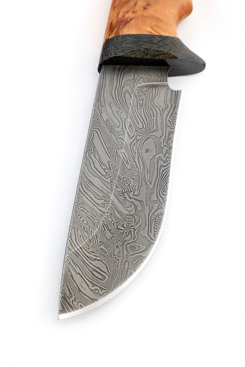 Нож Гепард сталь дамаск рукоять карельская береза 
