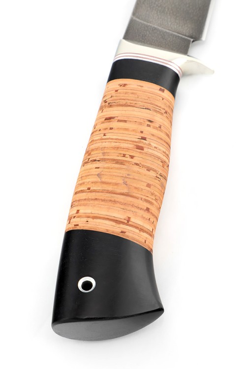 Нож Беркут сталь ХВ5, рукоять мельхиор, береста 