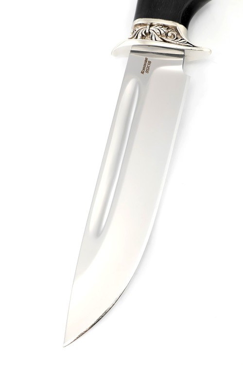 Нож Корсар сталь кованая 95Х18 рукоять мельхиор, черный граб 