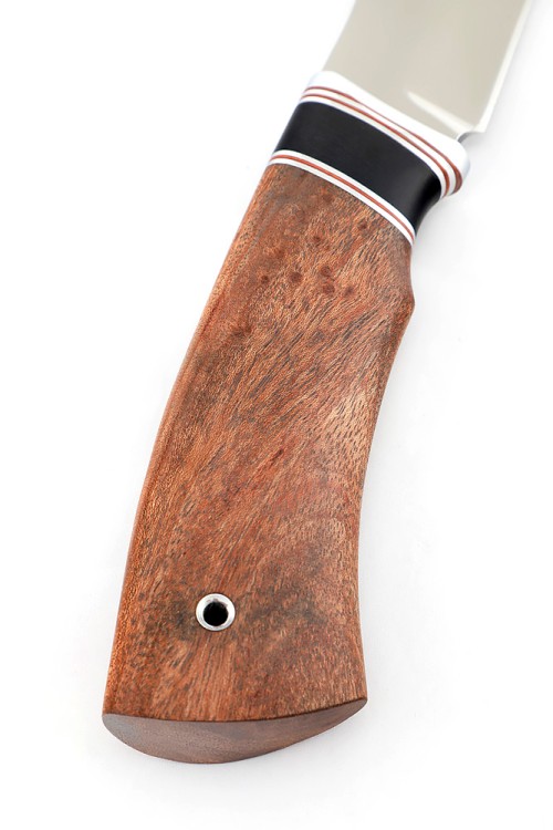 Нож Щучий кованая сталь 95х18 рукоять вставка черный граб бубинга 