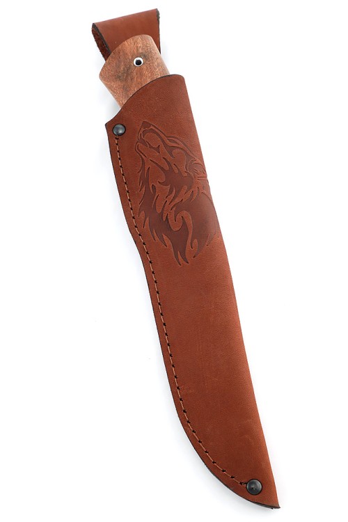 Нож Щучий кованая сталь 95х18 рукоять вставка черный граб бубинга 