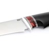 Нож Филейный большой сталь кованая 95Х18 рукоять вставка акрил красный, черный граб 