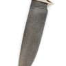 Нож Беркут сталь ХВ5, рукоять мельхиор, вставка акрил белый, карельская береза янтарная 