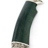 Нож Корсар сталь кованая Х12МФ рукоять мельхиор, карельская береза зеленая 