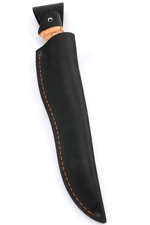 Нож Каюр сталь К340 рукоять мельхиор, береста 