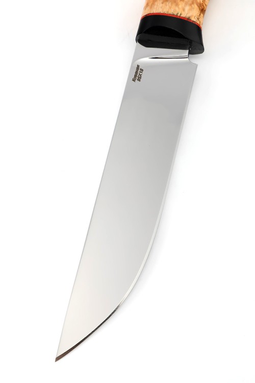 Нож Перун сталь кованая 95Х18 рукоять G10, карельская береза 