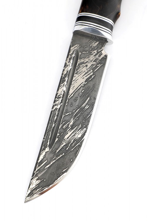 Нож Ящер сталь D2 рукоять карельская береза коричневая 