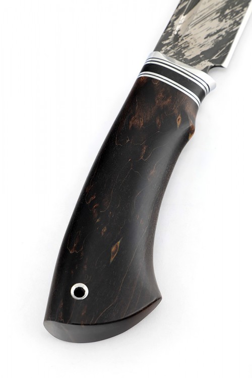 Нож Ящер сталь D2 рукоять карельская береза коричневая 