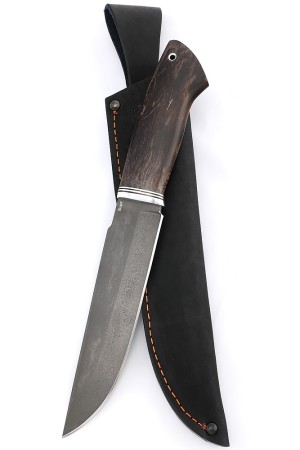 Нож Бурлак сталь булат, рукоять карельская береза коричневая