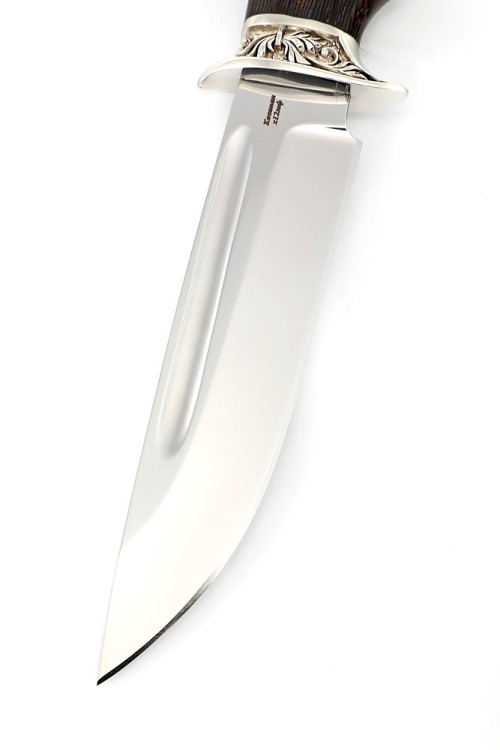 Нож Корсар сталь кованая Х12МФ рукоять мельхиор, венге 