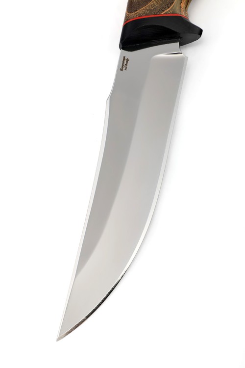 Нож Щучий сталь кованая х12мф рукоять G10, ясень стабилизированный коричневый 