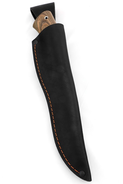 Нож Щучий сталь кованая х12мф рукоять G10, ясень стабилизированный коричневый 