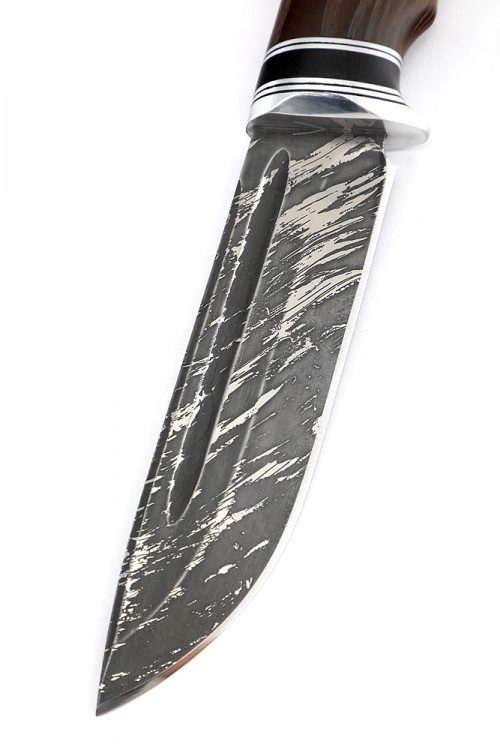 Нож Охотничий сталь D2 рукоять черный граб ясень термоциклированный 