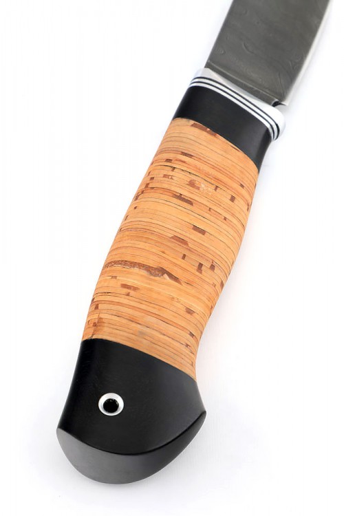 Нож Елец кованая сталь дамаск рукоять береста 