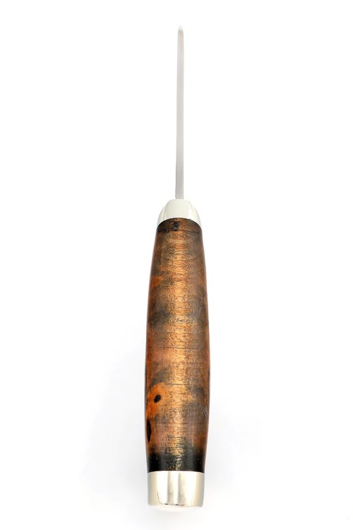 Нож Шкурник сталь M398 рукоять мельхиор, шпальт ольхи 