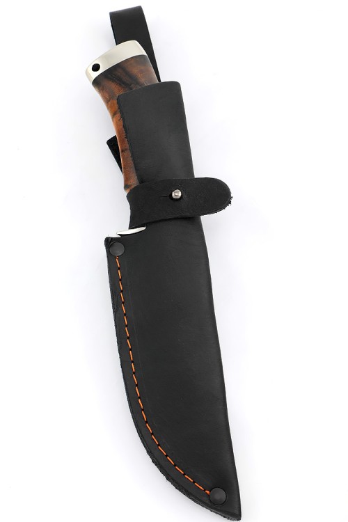 Нож Шкурник сталь M398 рукоять мельхиор, шпальт ольхи 