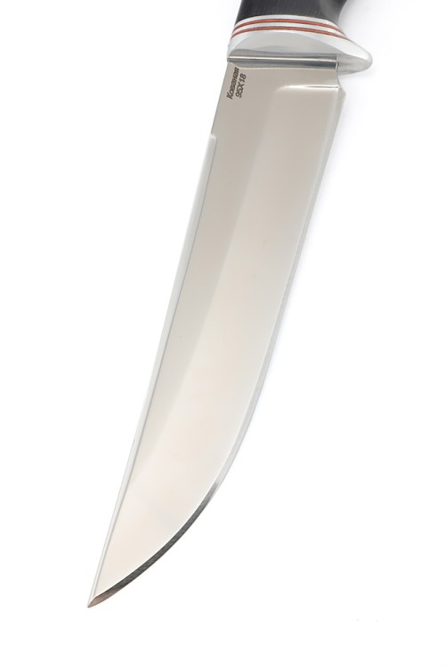 Нож Осетр сталь кованая 95х18 рукоять черный граб 