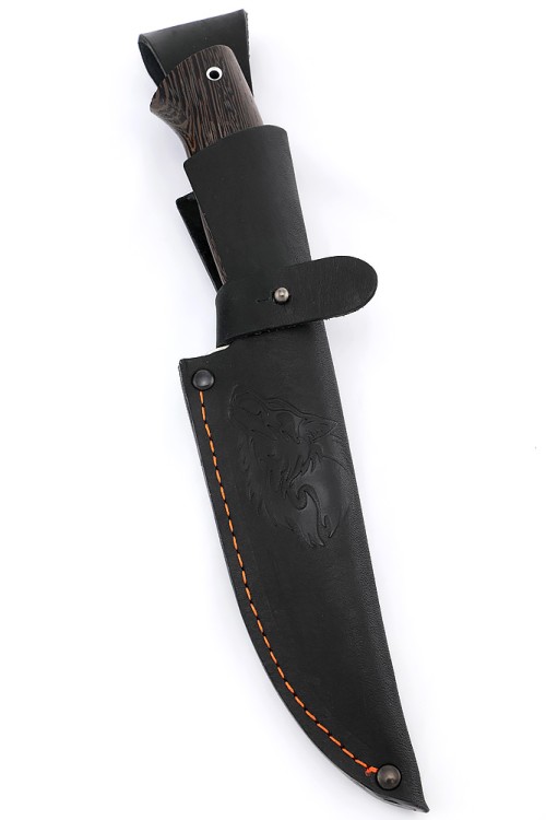 Нож Беркут сталь дамаск рукоять мельхиор, венге  Нож Беркут сталь дамаск рукоять мельхиор, венге