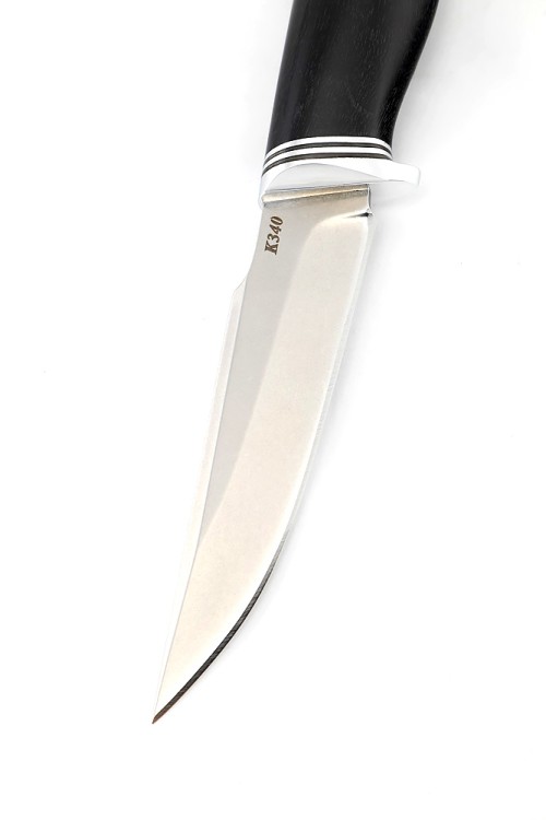 Нож Ласка сталь кованая К340 рукоять черный граб 