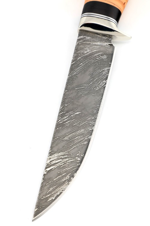 Нож Каюр сталь D2 рукоять мельхиор, береста 