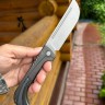 Нож складной Узбекский Пчак сталь S390 рукоять титан 