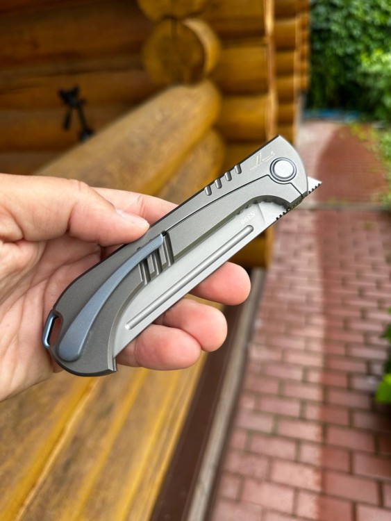 Нож складной Узбекский Пчак сталь S390 рукоять титан 