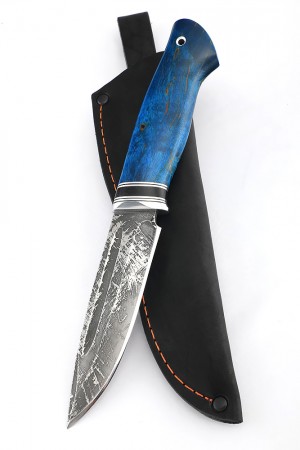Нож Пеленгас сталь D2 рукоять кап клена синий