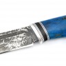 Нож Пеленгас сталь D2 рукоять кап клена синий 