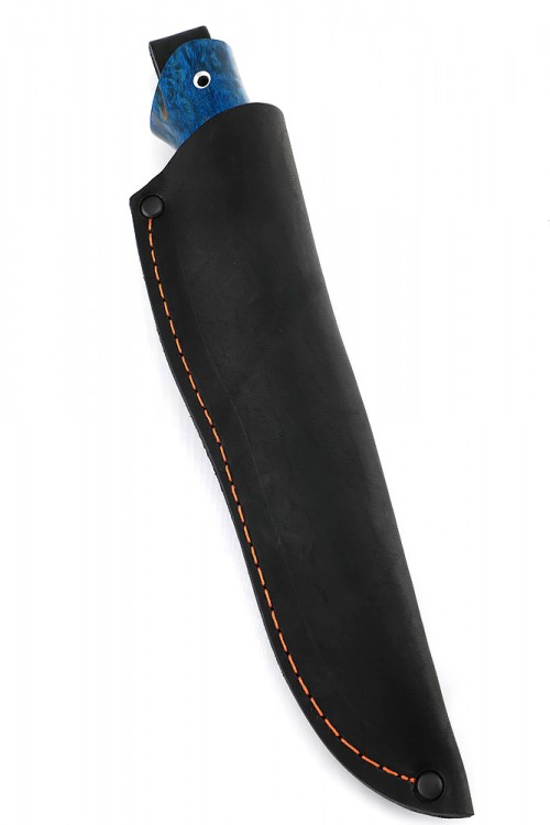 Нож Пеленгас сталь D2 рукоять кап клена синий 