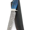 Нож Каюр сталь D2 рукоять мельхиор, карельская береза синяя 
