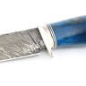 Нож Каюр сталь D2 рукоять мельхиор, карельская береза синяя 
