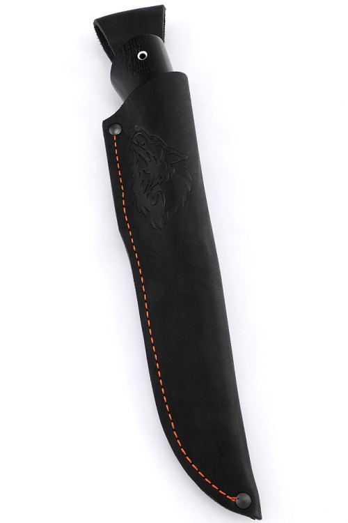 Нож Охотничий сталь К340, рукоять вставка карельская береза зеленая, черный граб 