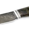 Нож Кабан сталь дамаск фигурные долы камень рукоять кап клена зеленый 