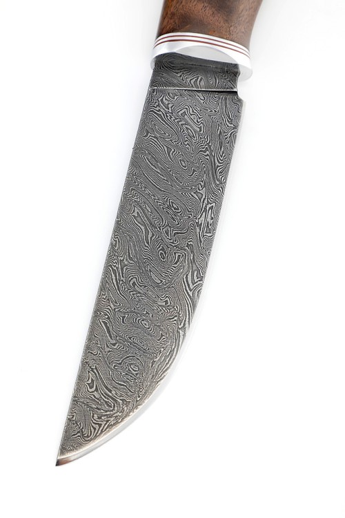 Нож Берсерк сталь дамаск рукоять карельская береза коричневая 